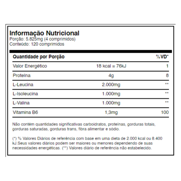 BCAA 2:1:1 120 COMPRIMIDOS TAB (PRÉ-TREINO) - Image 2