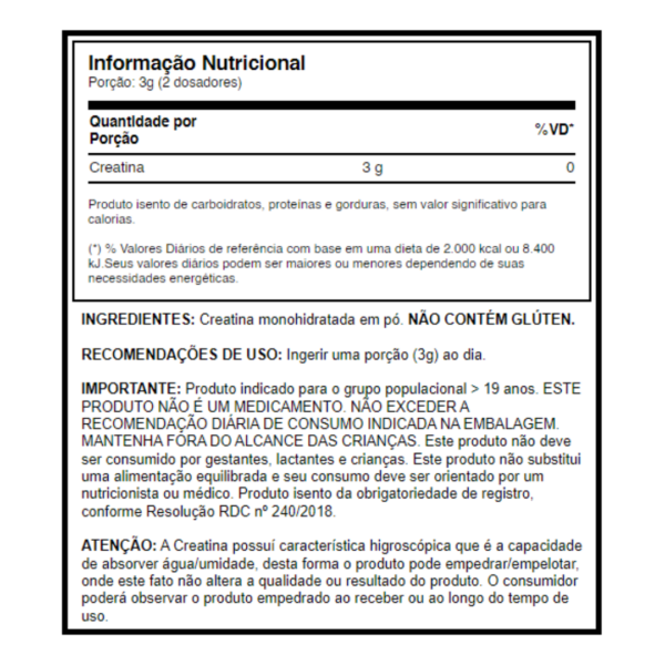 CREATINA CREAPURE MONOHIDRATADA 100G - Image 2